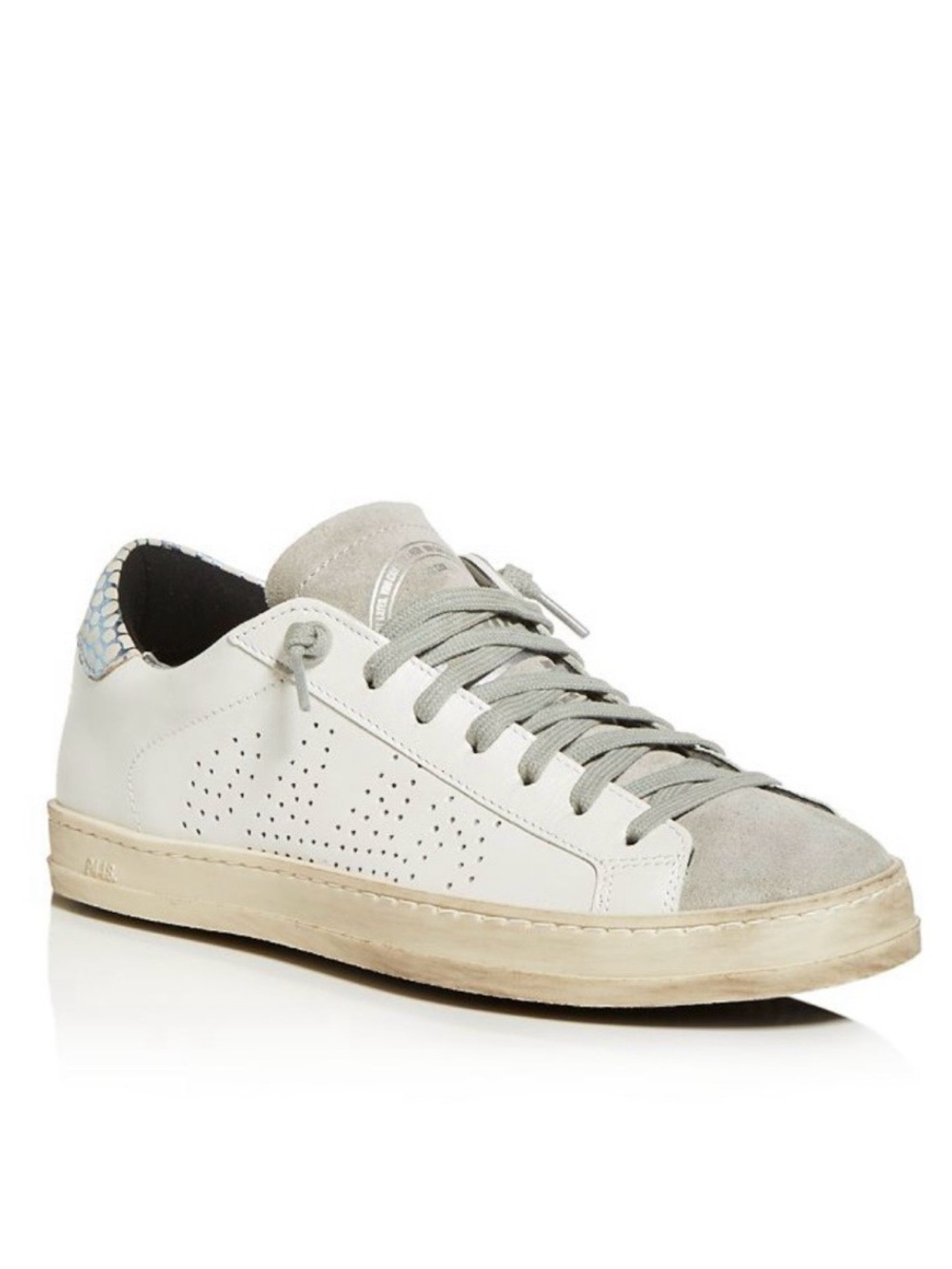 P448 John Suede Low Top White Distressed Sneakers 39